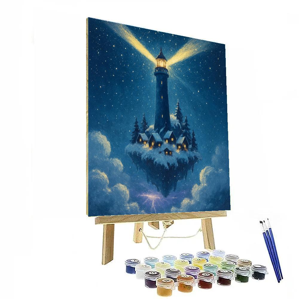 Christmas Lighthouse Above The Clouds DIY paint by numbers