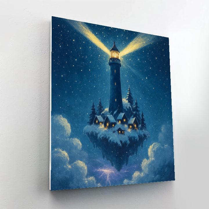 Christmas Lighthouse Above The Clouds DIY paint by numbers