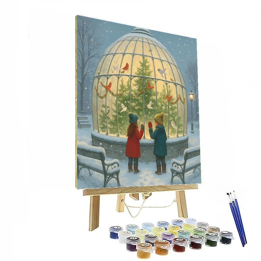 Snowglobe Conservatory Of Winter Birds DIY paint by numbers