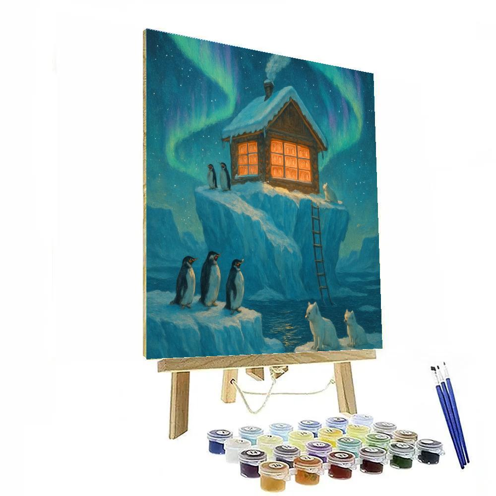 Christmas Polar Library On The Iceberg Painting by numbers kit
