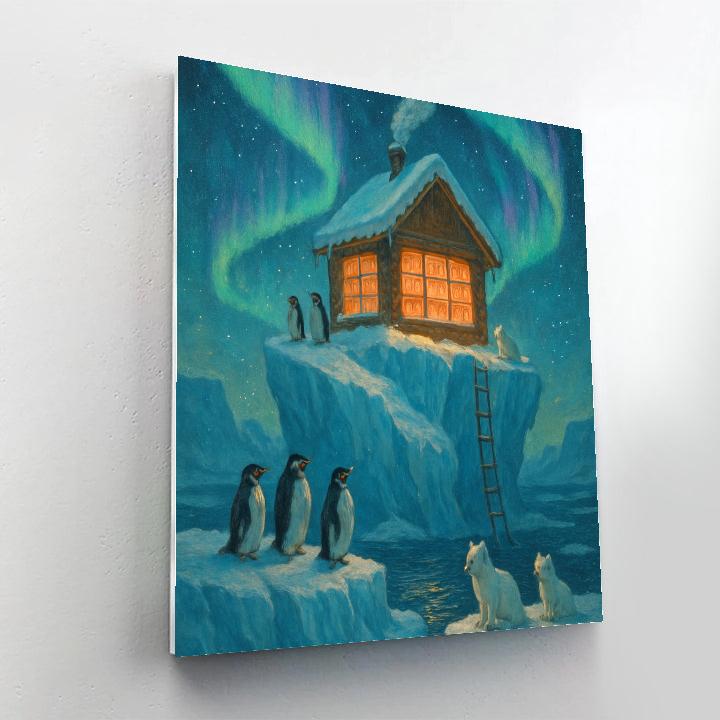 Christmas Polar Library On The Iceberg Painting by numbers kit