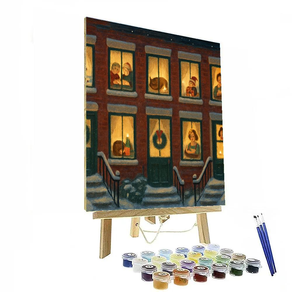 Christmas Window Carousel Of Snowy Dreams DIY paint by numbers