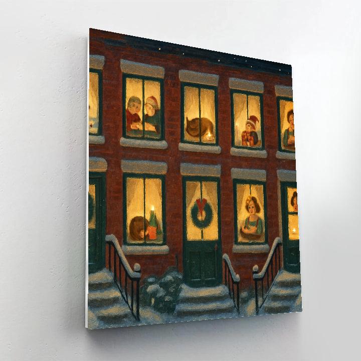 Christmas Window Carousel Of Snowy Dreams DIY paint by numbers