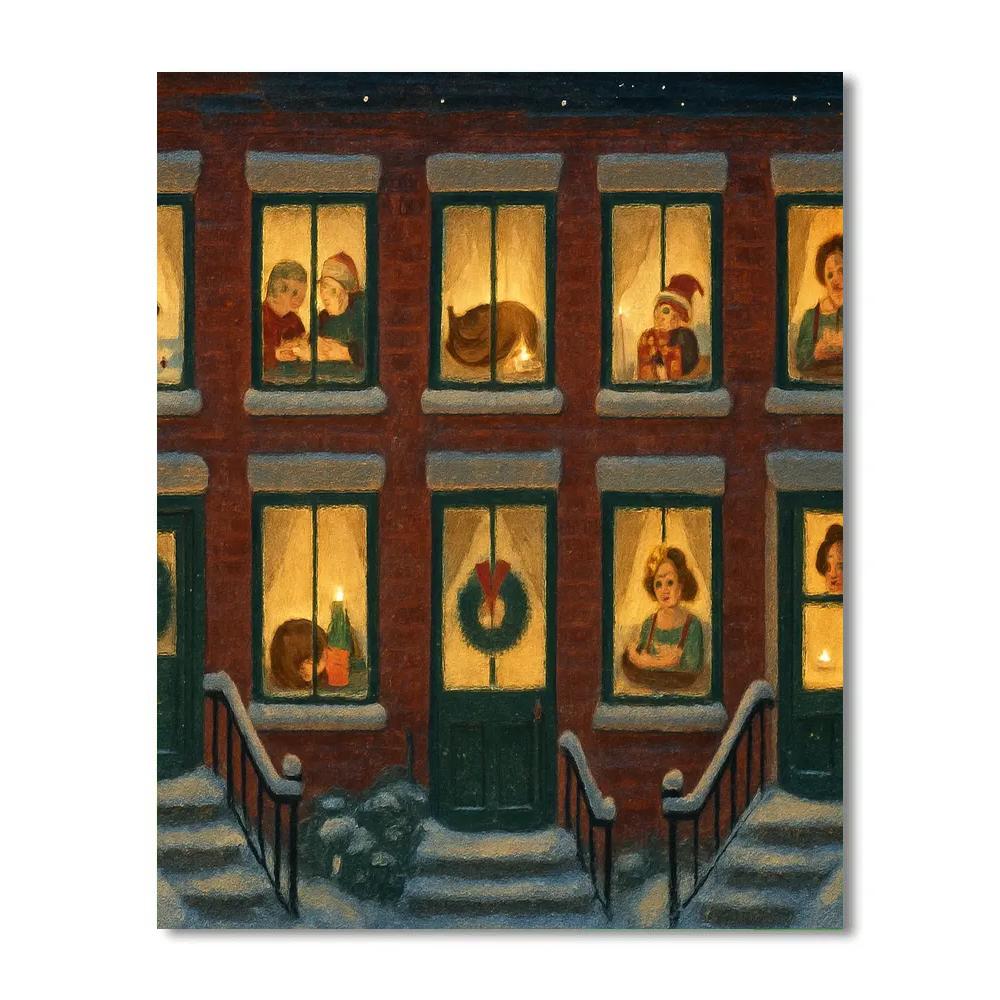 Christmas Window Carousel Of Snowy Dreams DIY paint by numbers