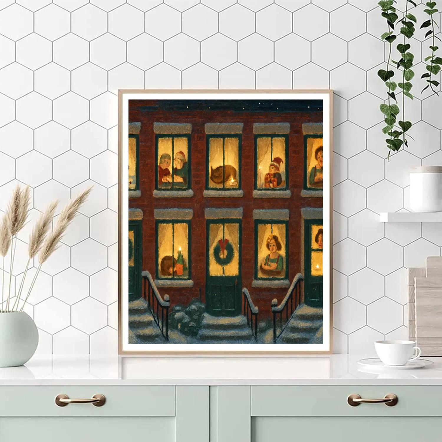 Christmas Window Carousel Of Snowy Dreams DIY paint by numbers