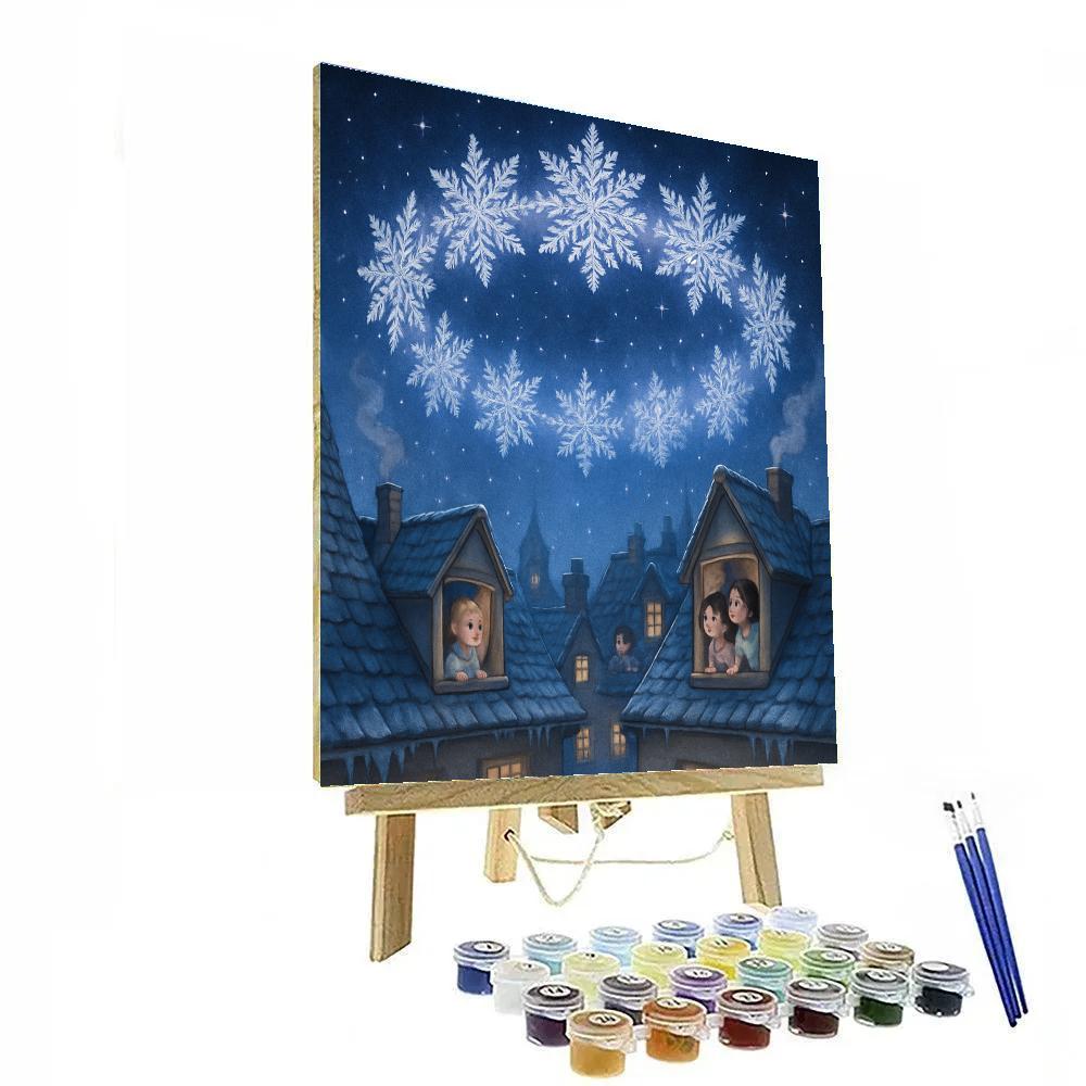 Snowflake Carousel Over The Rooftops DIY paint by numbers