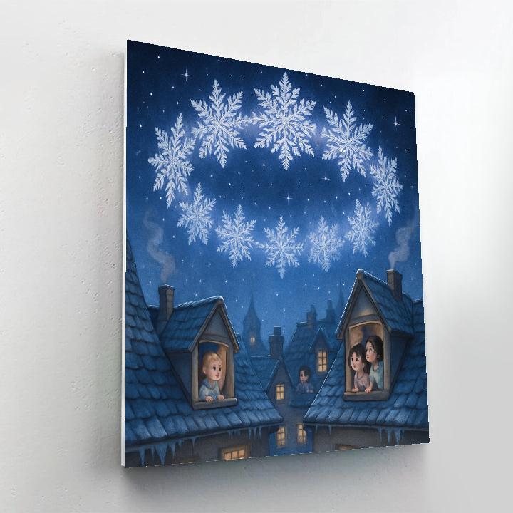 Snowflake Carousel Over The Rooftops DIY paint by numbers