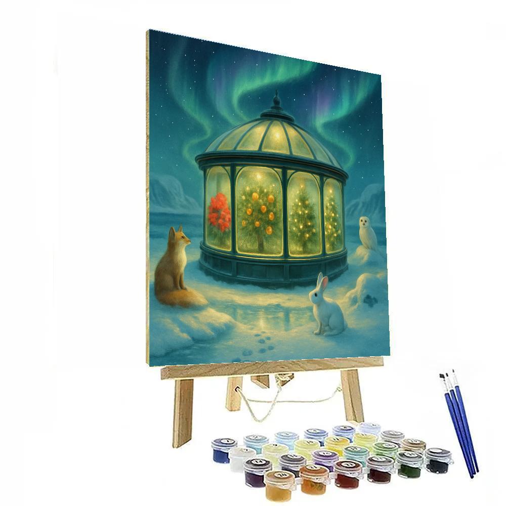 North Pole Greenhouse Carousel paint by color