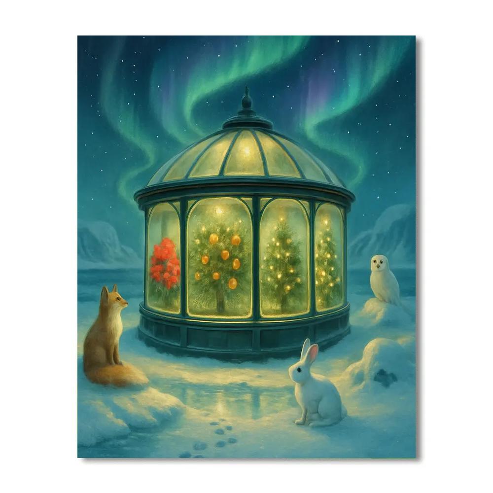 North Pole Greenhouse Carousel paint by color