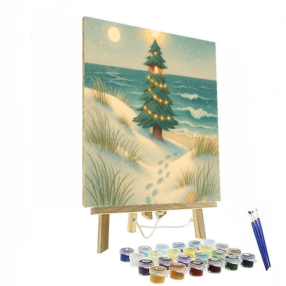 Christmas Tree Lighthouse On The Dunes Paint by numbers art