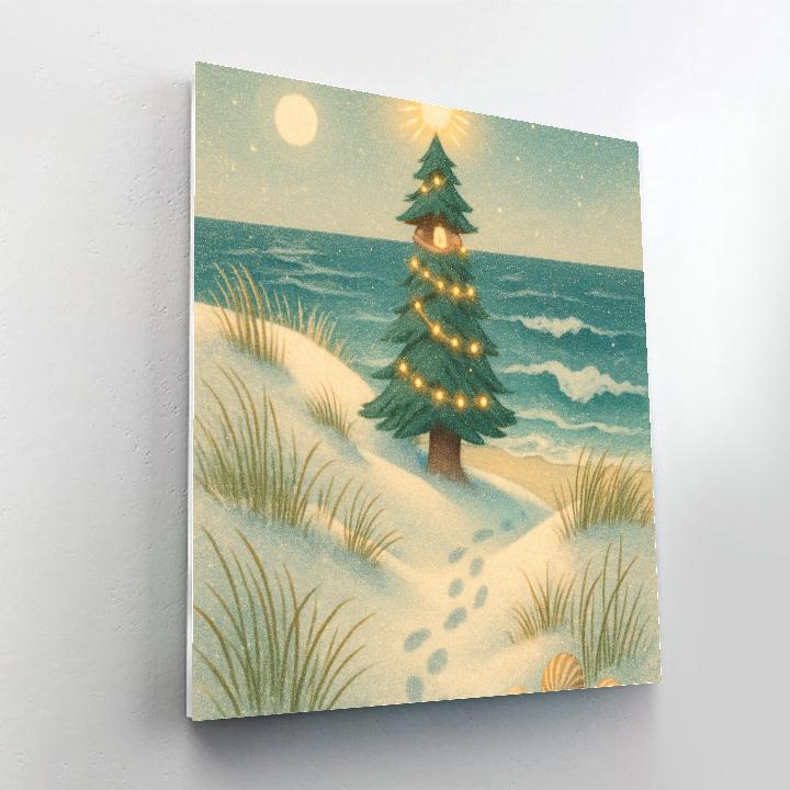 Christmas Tree Lighthouse On The Dunes Paint by numbers art