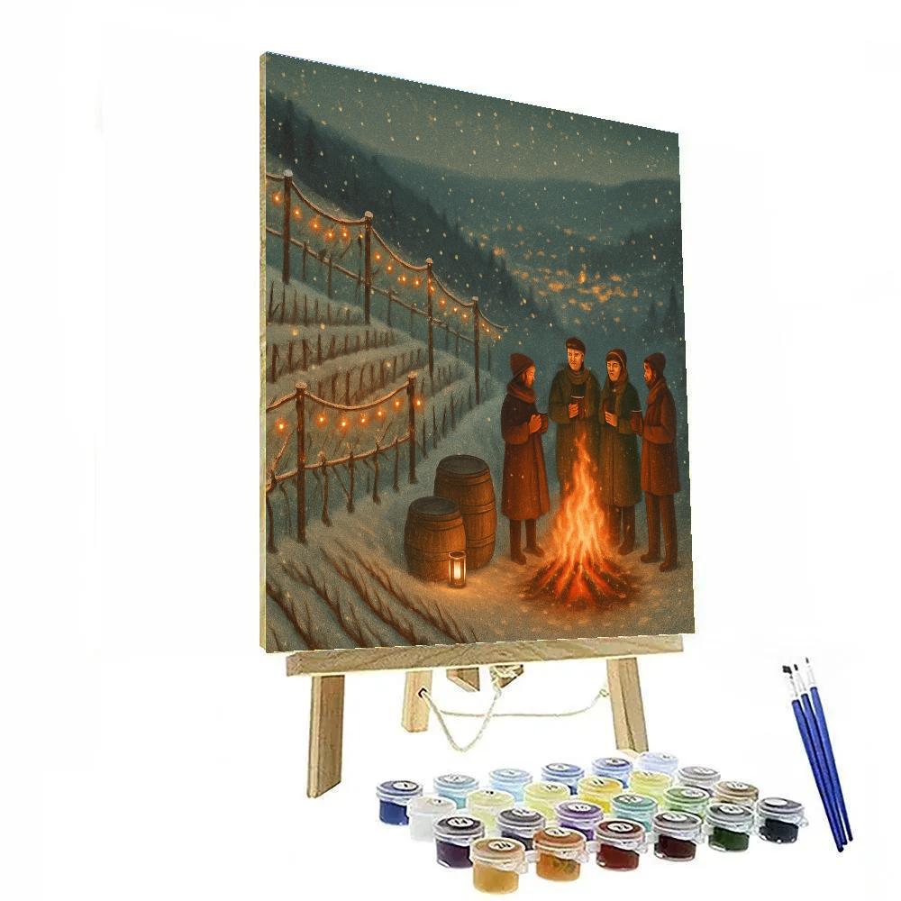 Frozen Vineyard Christmas Bonfire Paint by numbers kits