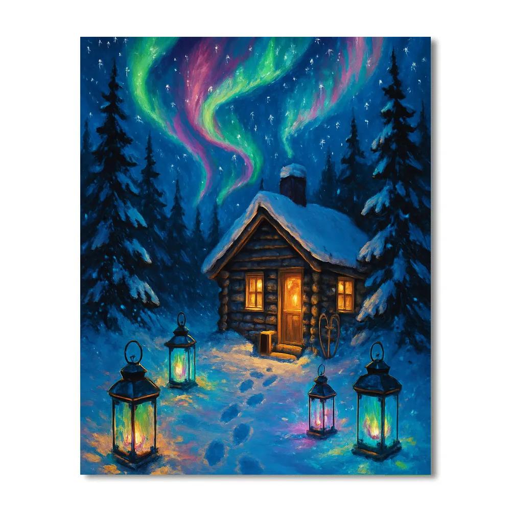 Aurora Lantern Path To The Cabin DIY paint by numbers