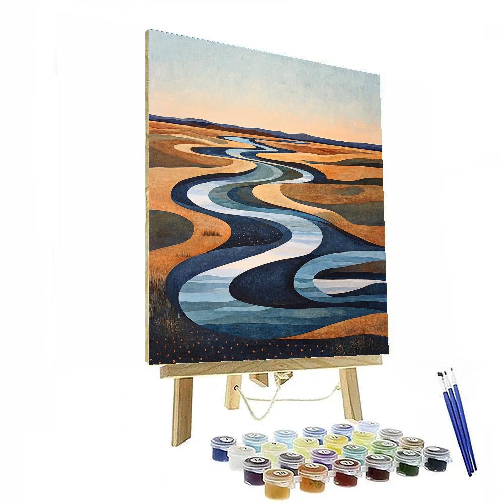 Michelangelo Inspired Aurora River Delta paint by numbers