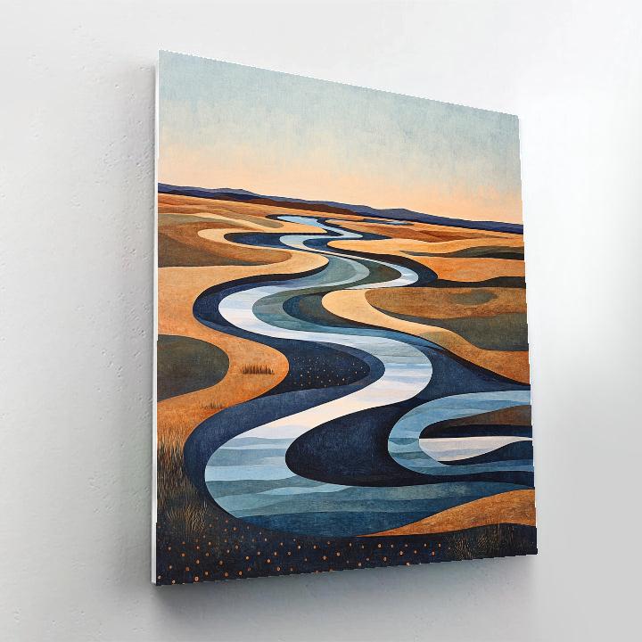 Michelangelo Inspired Aurora River Delta paint by numbers