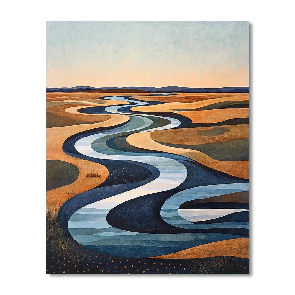 Michelangelo Inspired Aurora River Delta paint by numbers