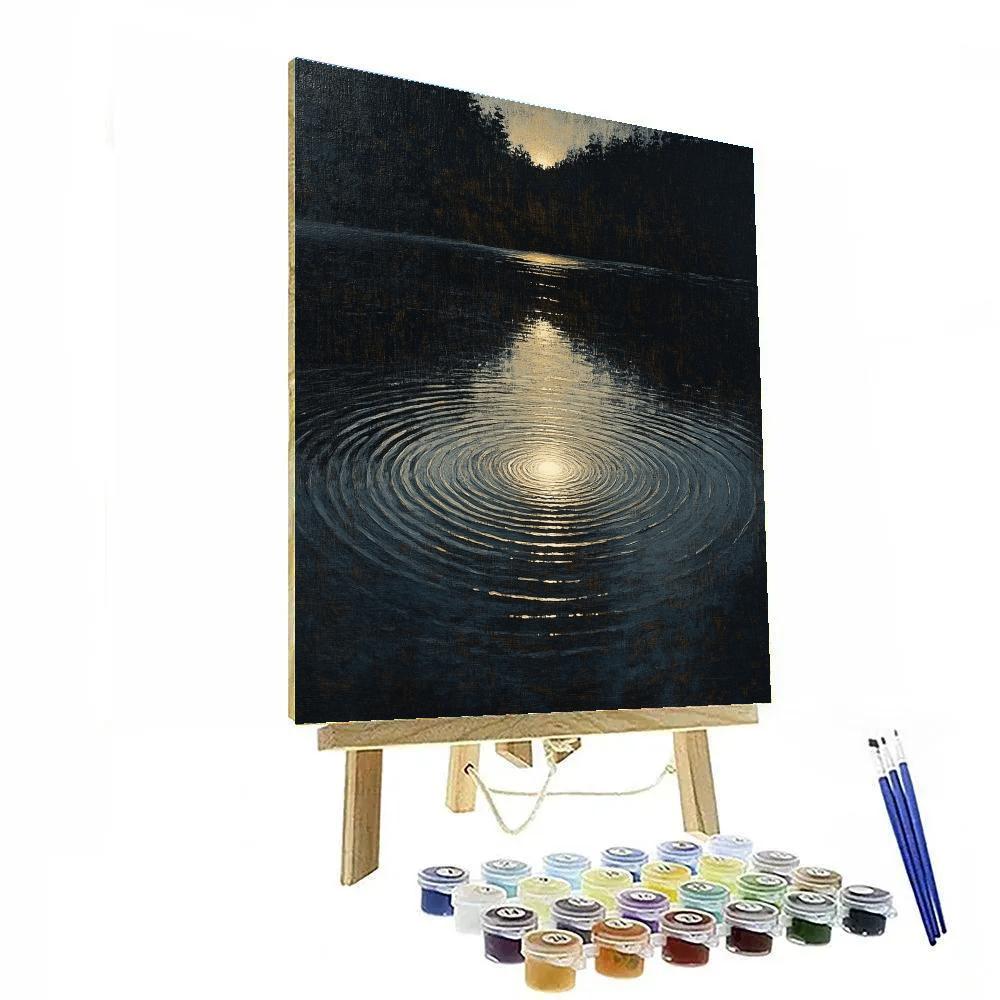 Caravaggio Inspired Chiaroscuro Of Midnight Water Ripple Reflections Painting by numbers kit