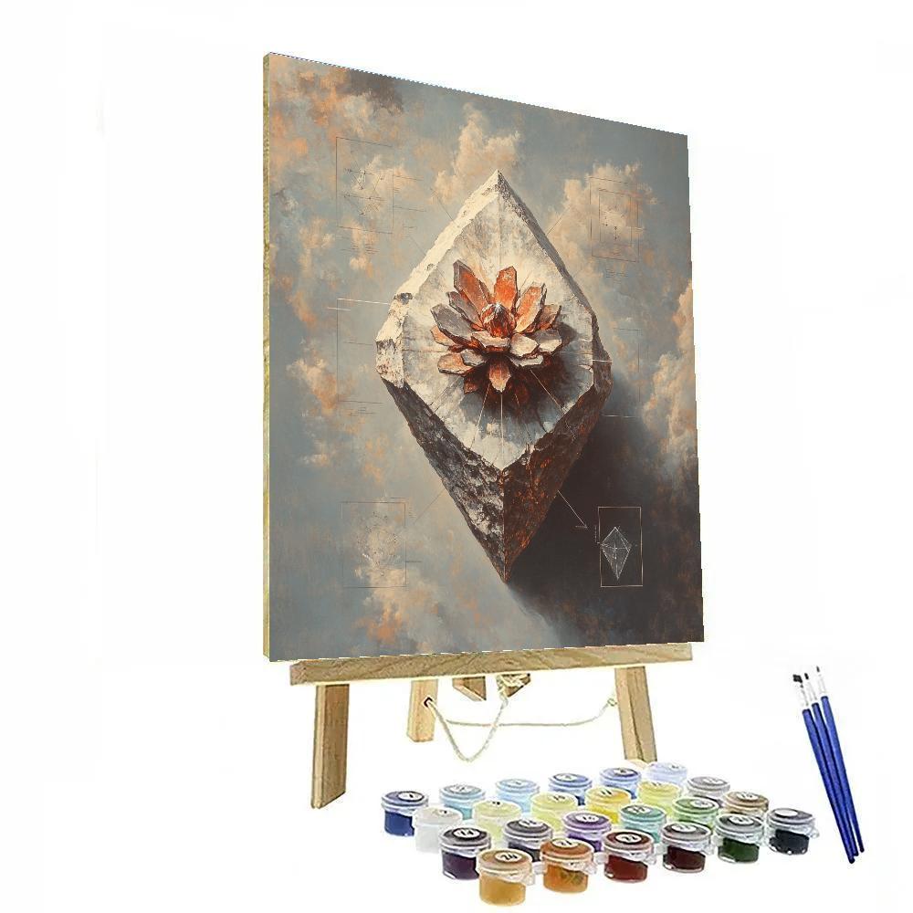 Leonardo Da Vinci Inspired Fossilized Meteor Bloom paint by numbers