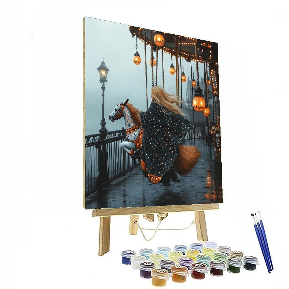 Moonlit Carousel, Halloween Dreams DIY paint by numbers