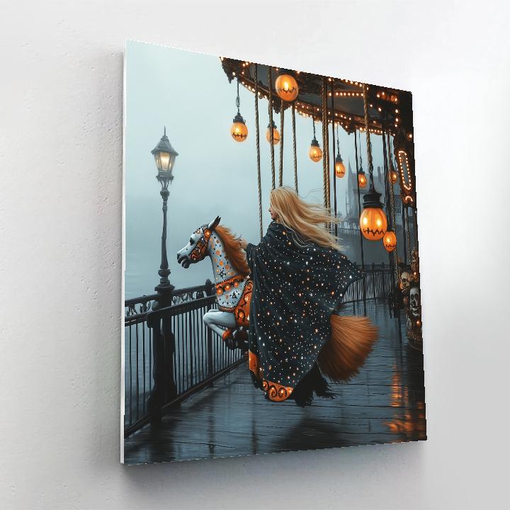 Moonlit Carousel, Halloween Dreams DIY paint by numbers