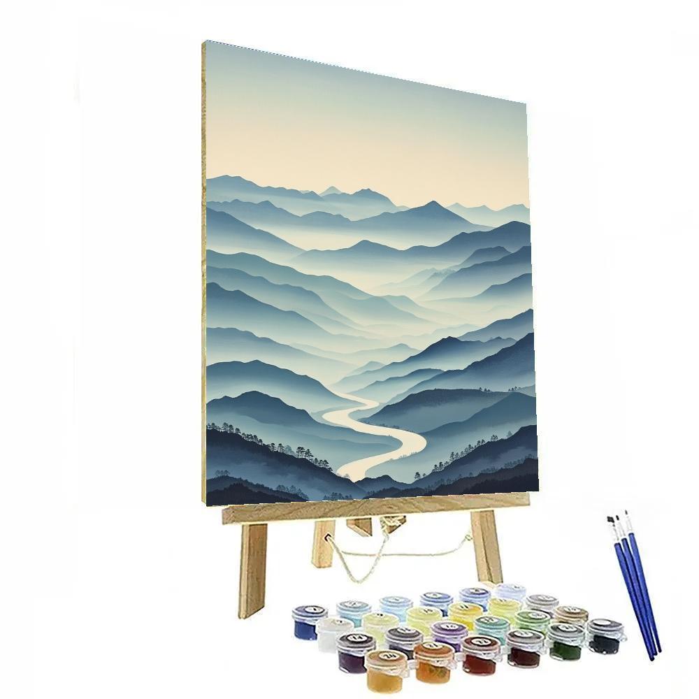 Hiroshige Inspired Mist Calendar Over Silent Valleys Number painting
