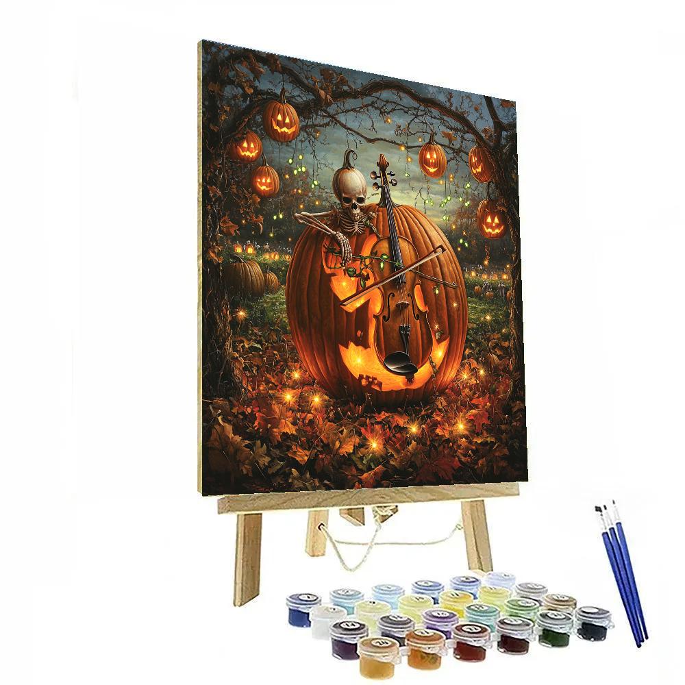Haunted Crafted Pumpkin Violinist Paint by numbers kits