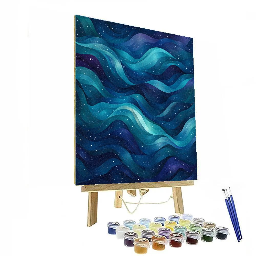 Georges Seurat Inspired Auroral Harmonics Over Polar Twilight DIY paint by numbers