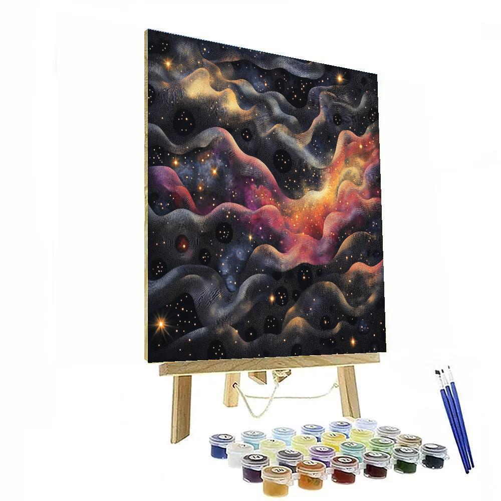 Georges Seurat Inspired Nebulae Lattice In Vacuum Bloom Number painting