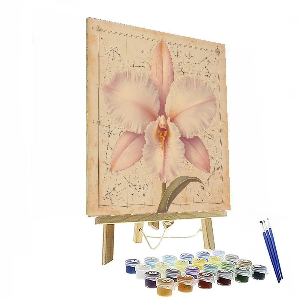 Leonardo Da Vinci Inspired Orchid Constellation Study Painting by numbers kit