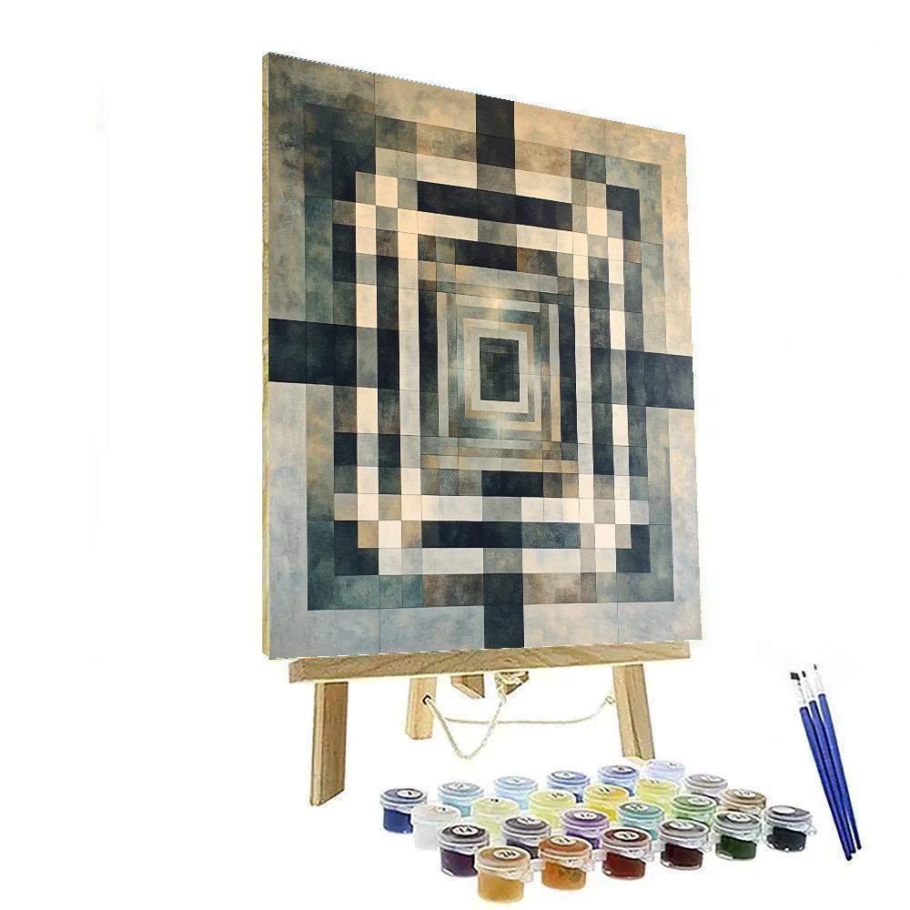 M.C. Escher Inspired Labyrinth Of Self Referencing Symmetry Number painting