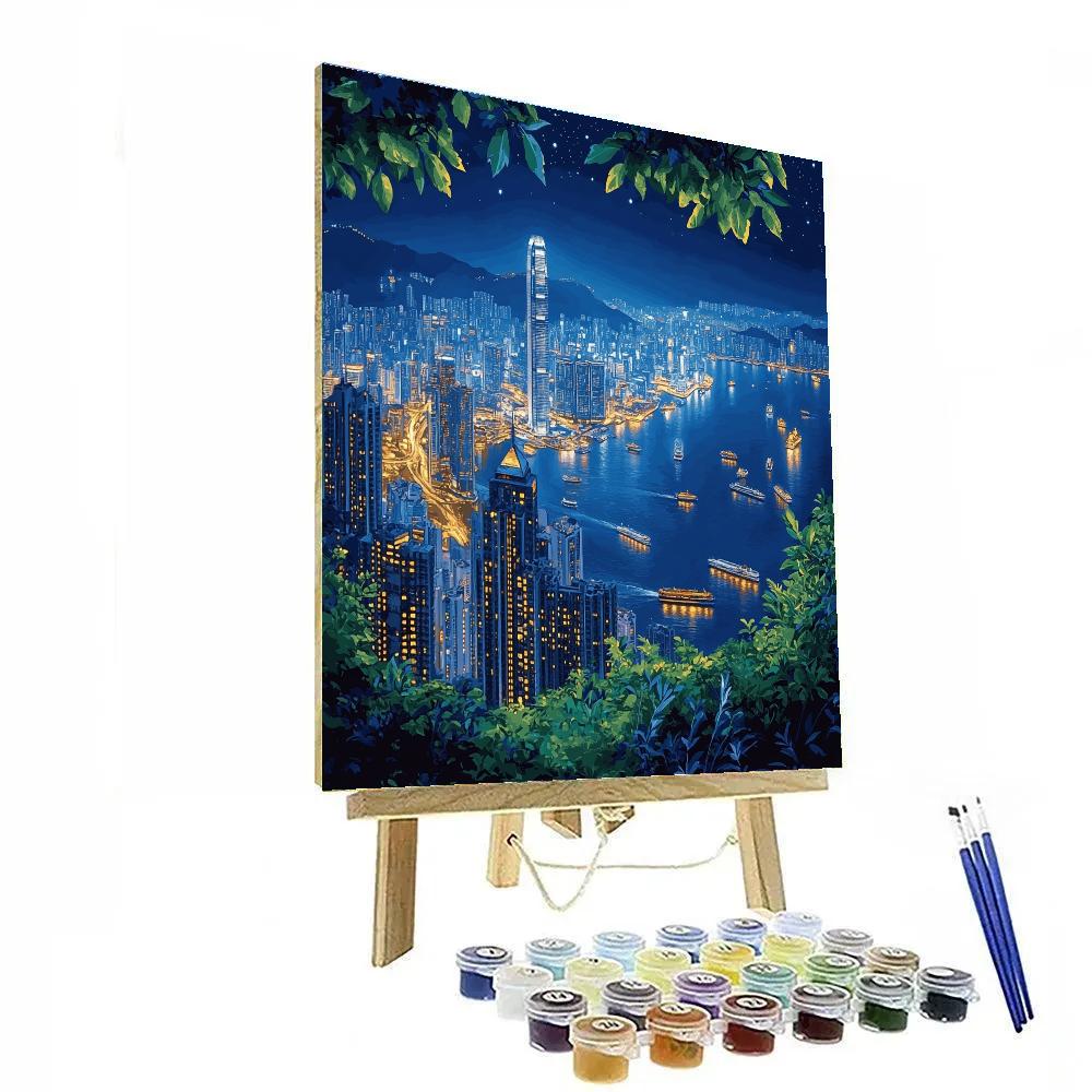 Skyline From Victoria Peak Hong Kong China Paint by numbers art