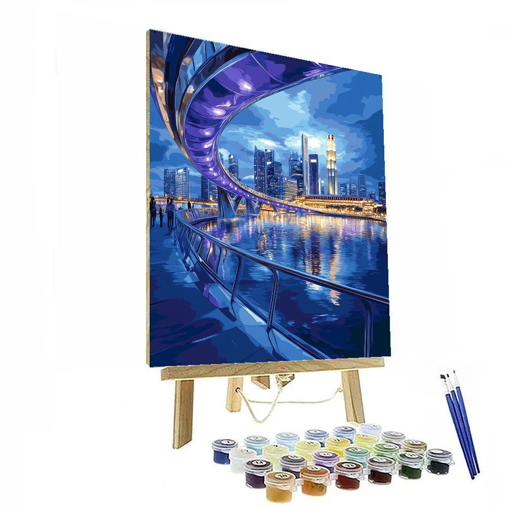 Marina Bay Skyline From Helix Bridge Singapore Painting by numbers kit