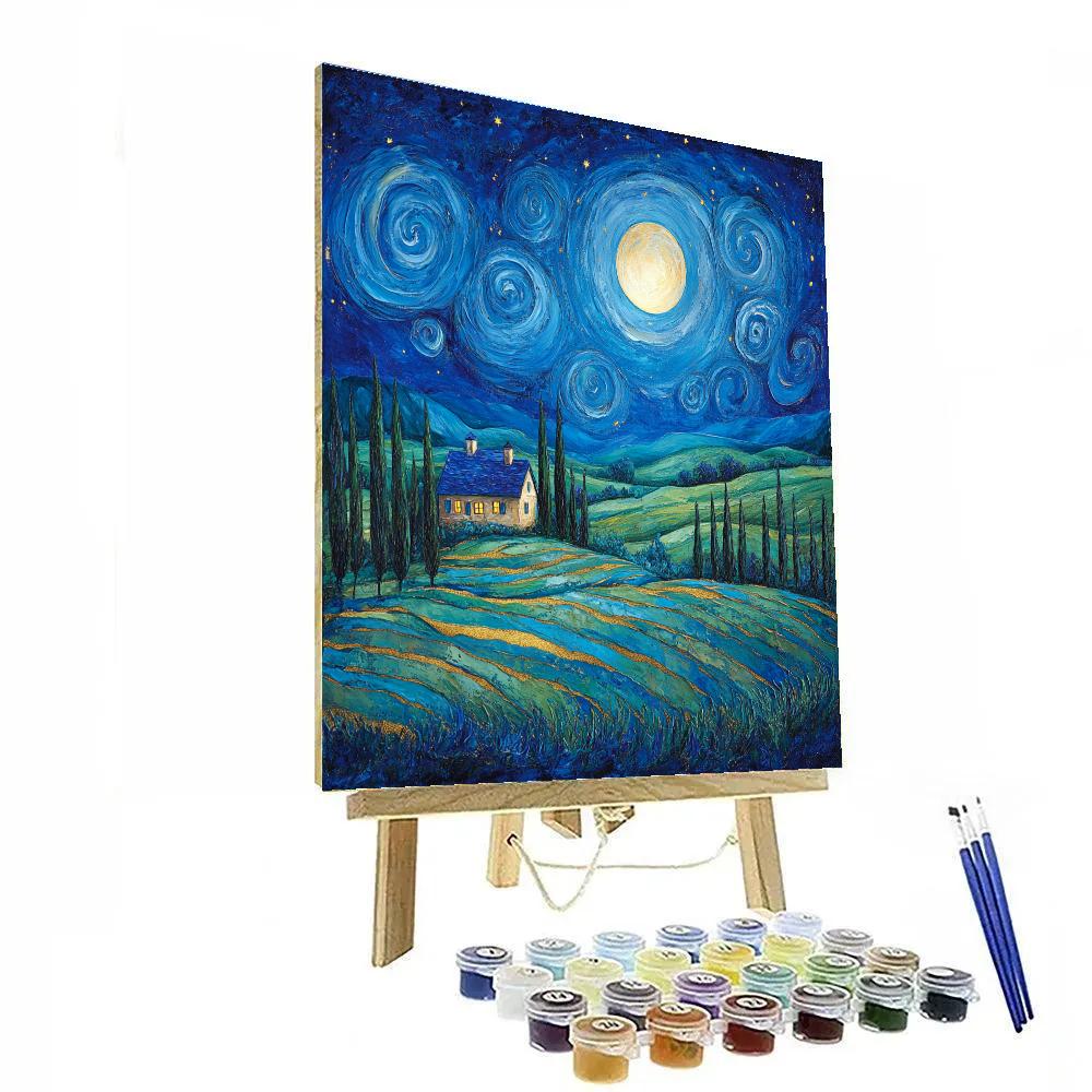 Van Gogh Inspired Starry Countryside Paint by numbers art