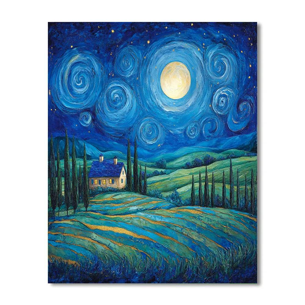 Van Gogh Inspired Starry Countryside Paint by numbers art