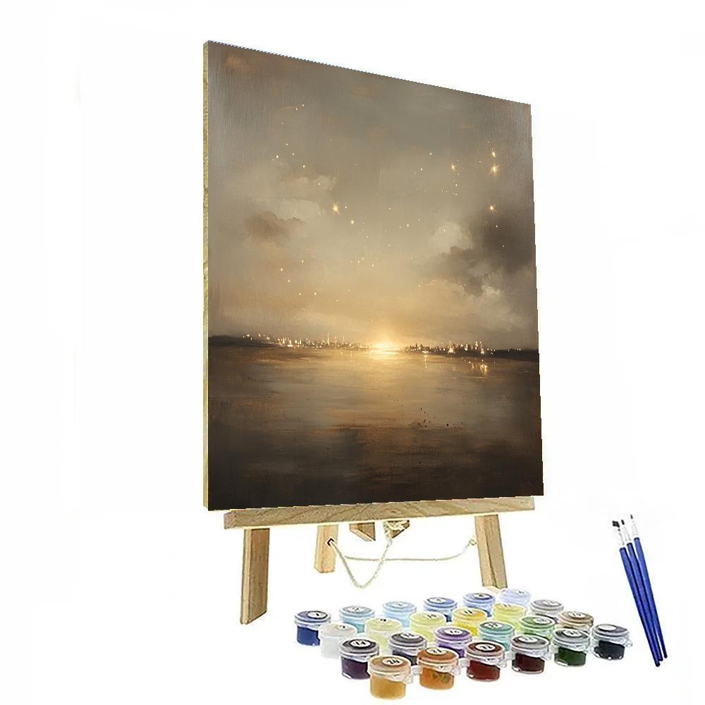 Leonardo Da Vinci Inspired Silent Citylights Atmosphere paint by numbers