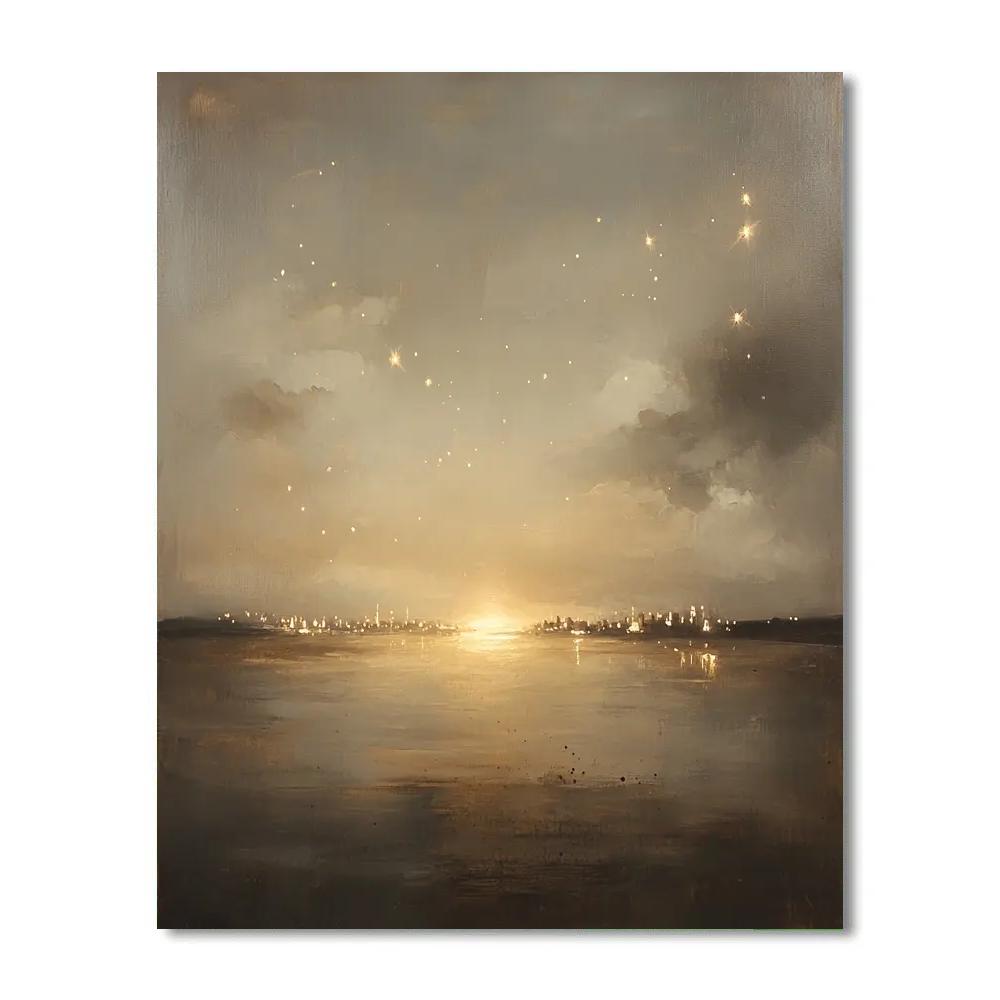 Leonardo Da Vinci Inspired Silent Citylights Atmosphere paint by numbers