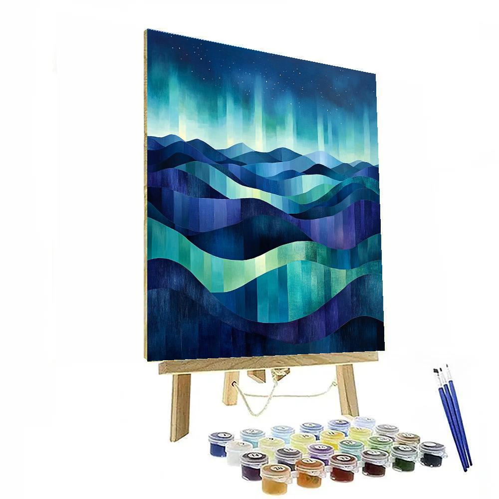 Paul Cézanne Inspired Aurora Geometry Over Silent Void Paint by numbers art