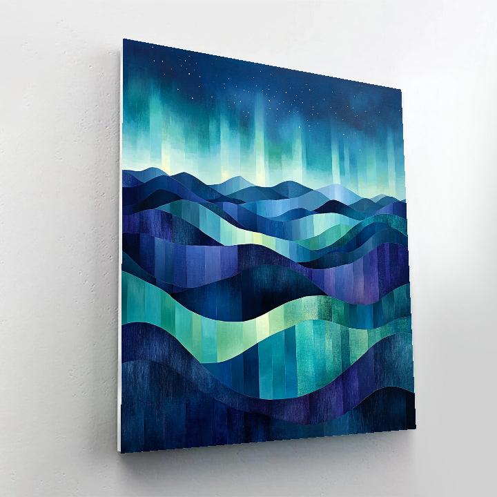 Paul Cézanne Inspired Aurora Geometry Over Silent Void Paint by numbers art