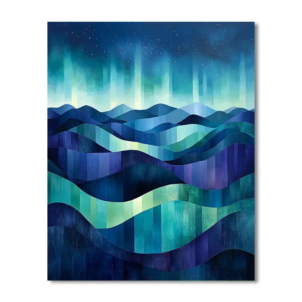 Paul Cézanne Inspired Aurora Geometry Over Silent Void Paint by numbers art