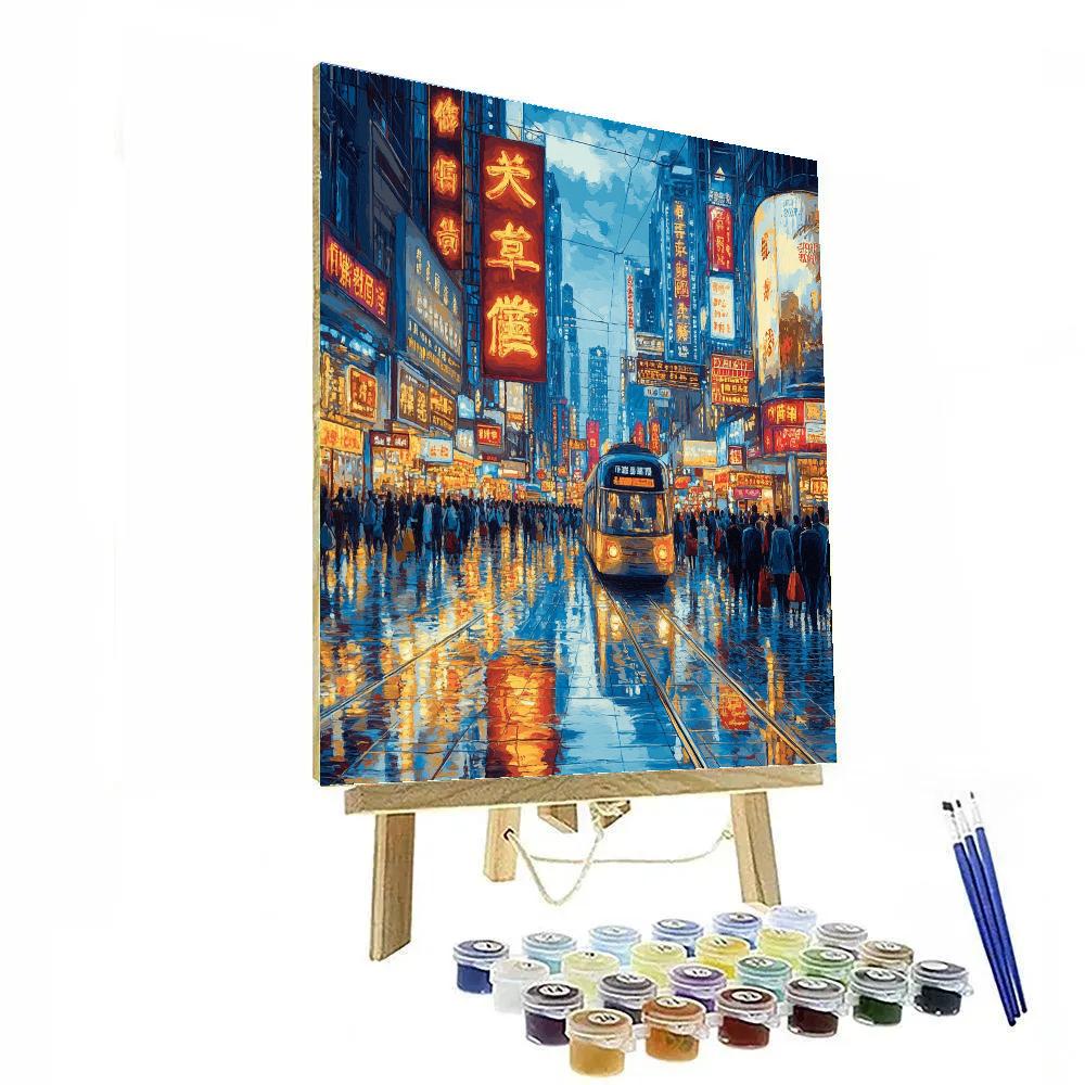 Evening Lights Of Nanjing Road Shanghai China DIY paint by numbers