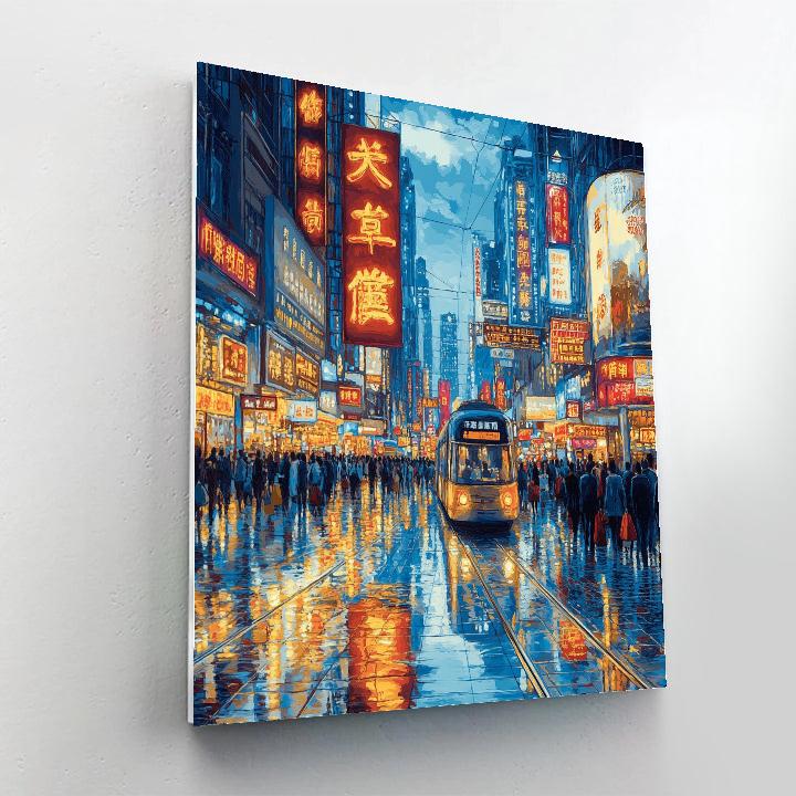 Evening Lights Of Nanjing Road Shanghai China DIY paint by numbers