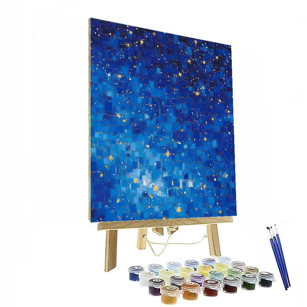 Paul Cézanne Inspired Constellation Mosaic In Atmospheric Depth paint by number