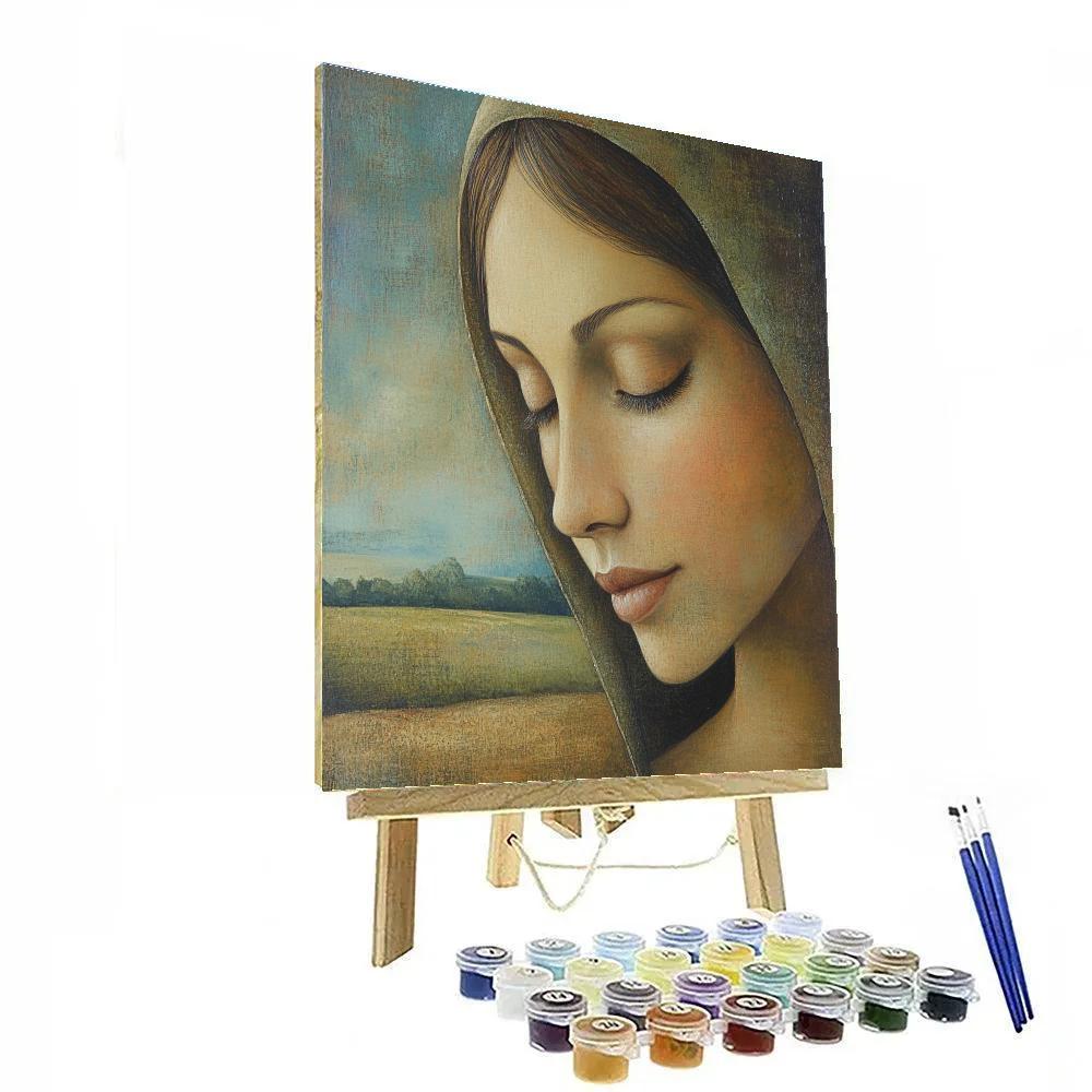 Leonardo Da Vinci Inspired Renaissance Portrait paint by numbers