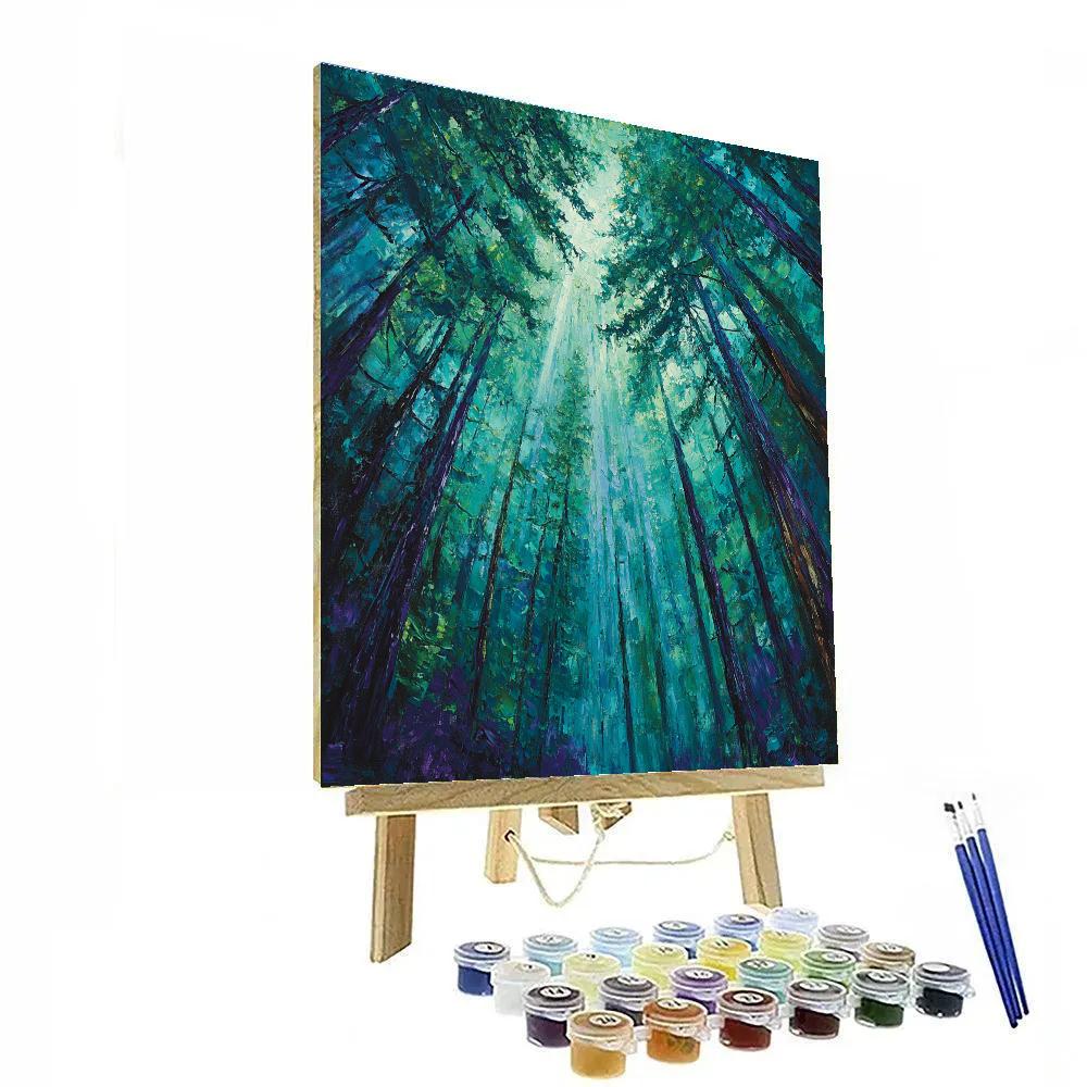 Emily Carr Inspired Emerald Cathedral Grove After Rain Numbered painting kits