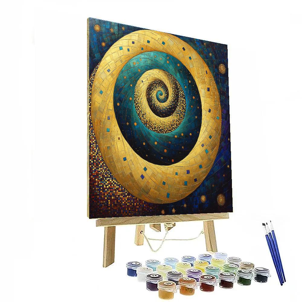 Gustav Klimt Inspired Cosmic Tides Of Time Painting by numbers kit