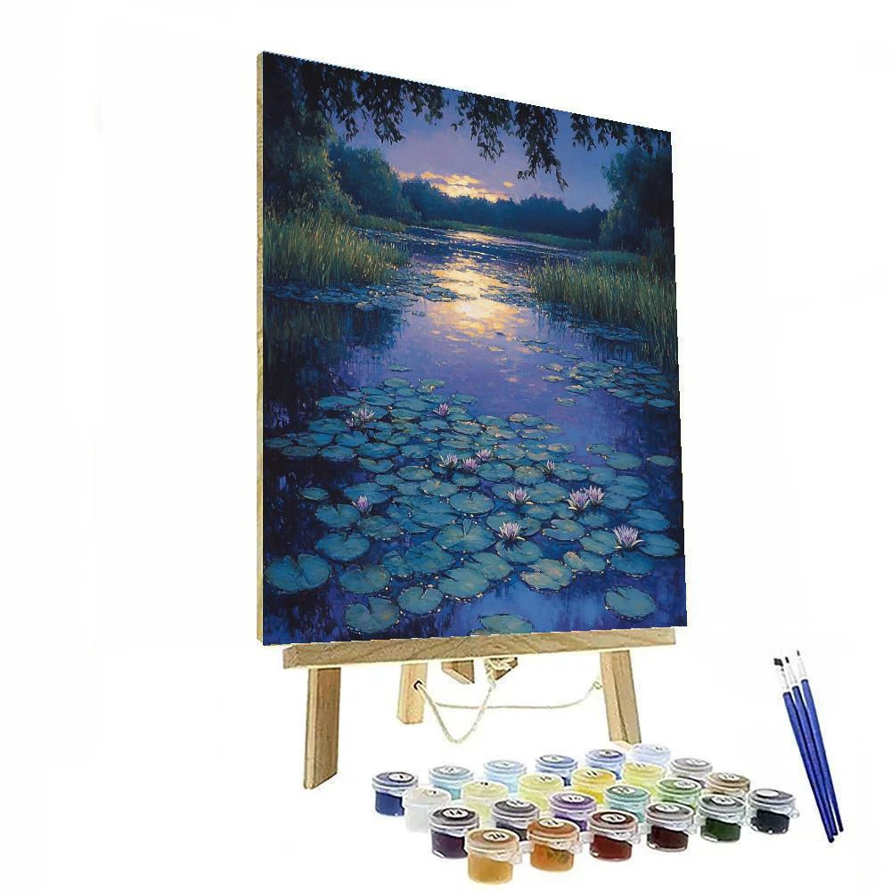 Claude Monet Inspired Lavender Twilight Over Water Garden paint by numbers