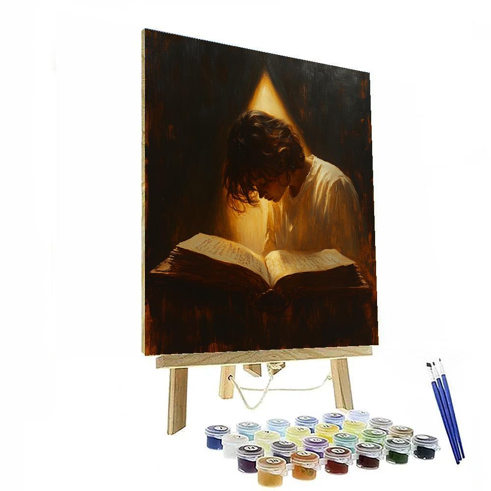 Rembrandt Inspired Candlelit Reader Number painting