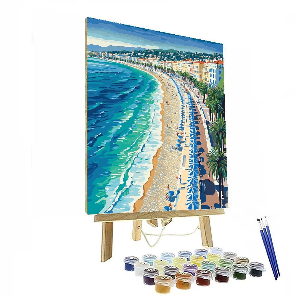 Seaside Promenade Of Nice French Riviera France paint by color