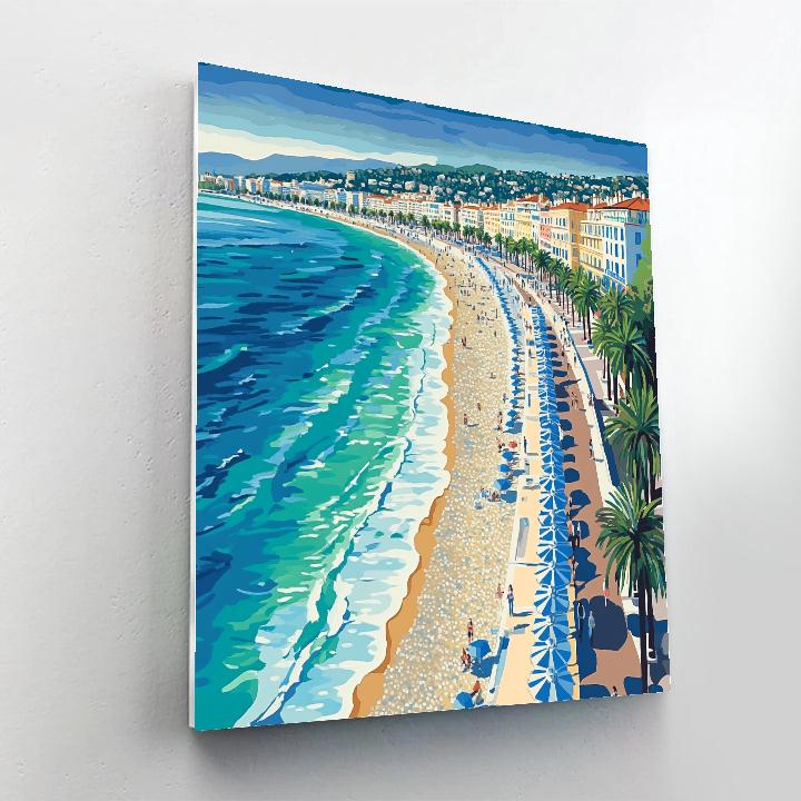 Seaside Promenade Of Nice French Riviera France paint by color