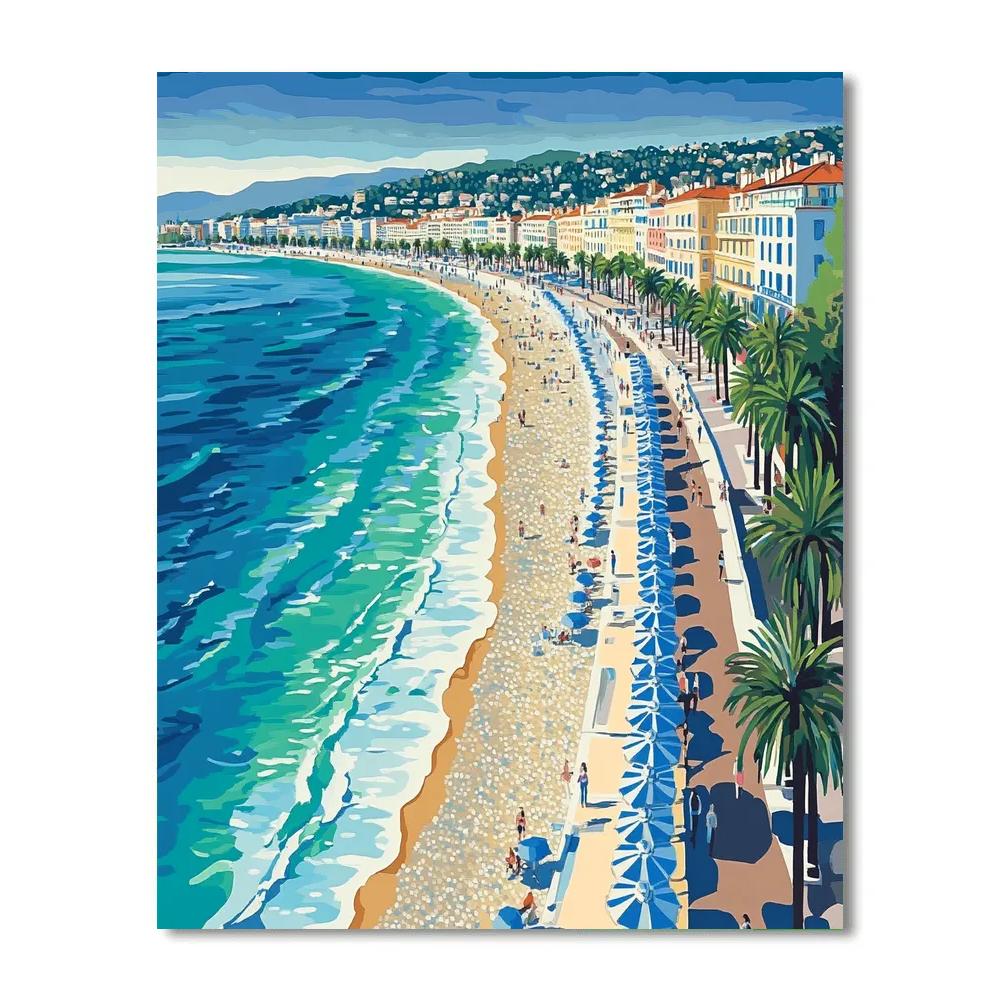 Seaside Promenade Of Nice French Riviera France paint by color